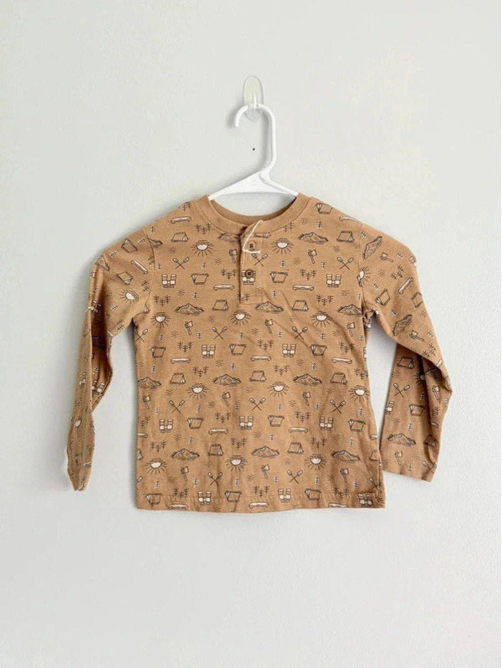 Jumping Beans Camping Henley Long Sleeve Tee 4T